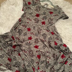 Gray/Red/Black Short sleeve dress Size 8